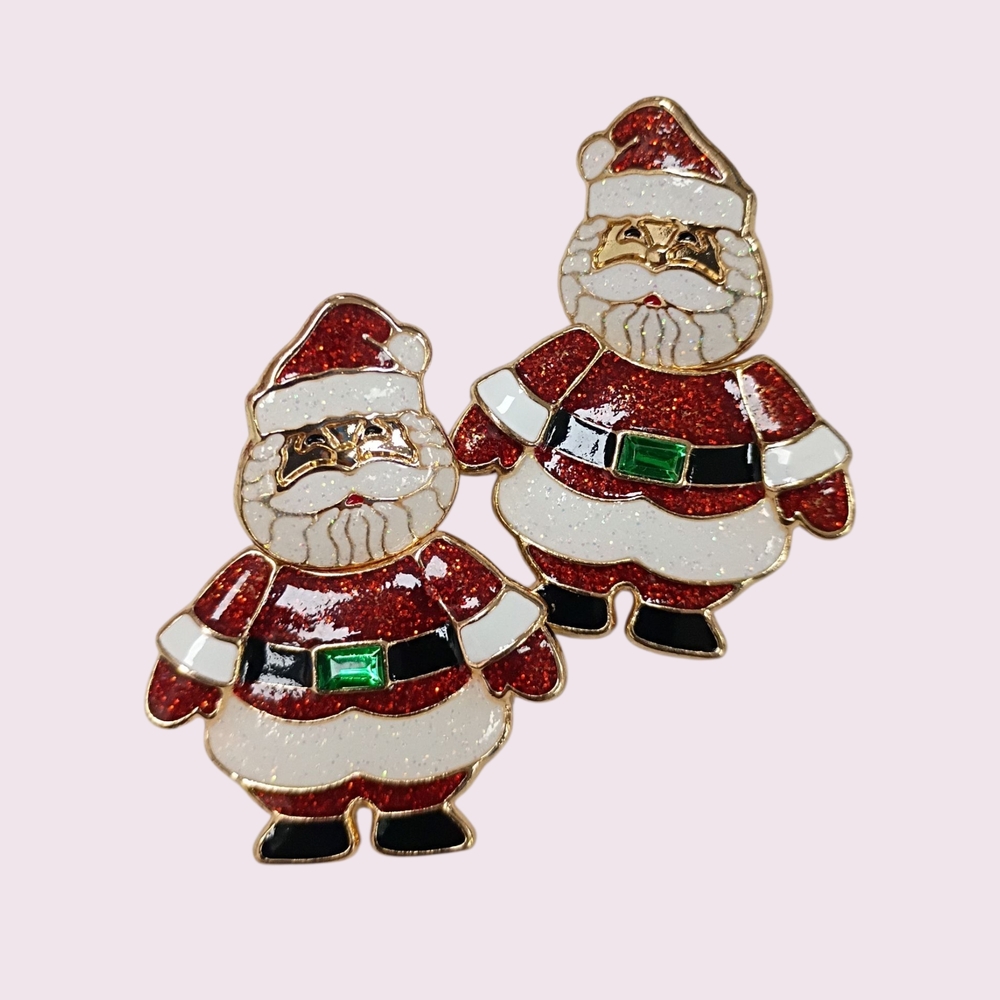 🦋 Santa Claus Earrings with Red and Green Accents